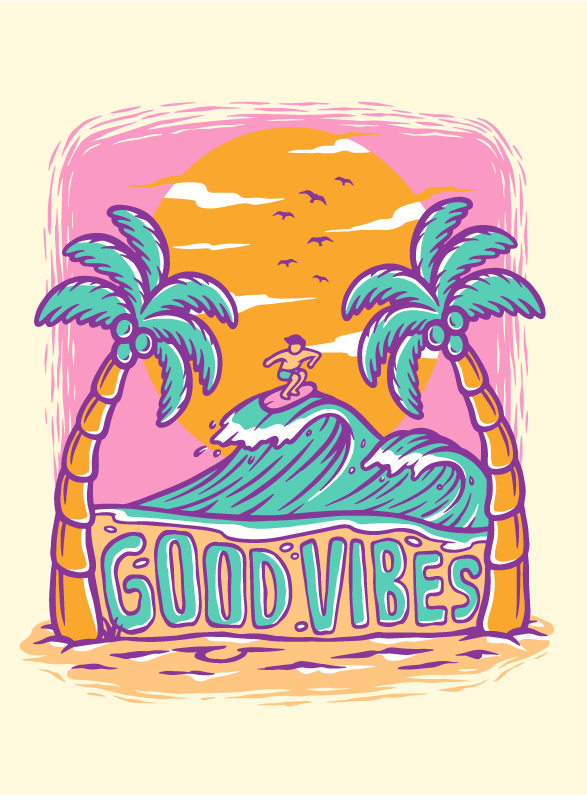 Poster met tekst hippie - TenStickers