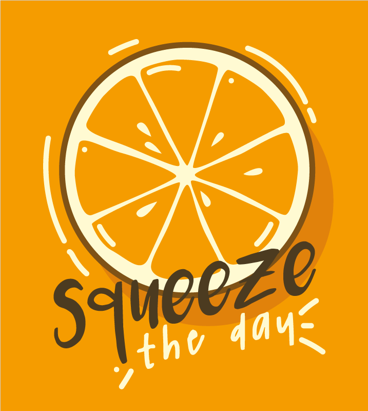 Poster met tekst squeeze de dag - TenStickers
