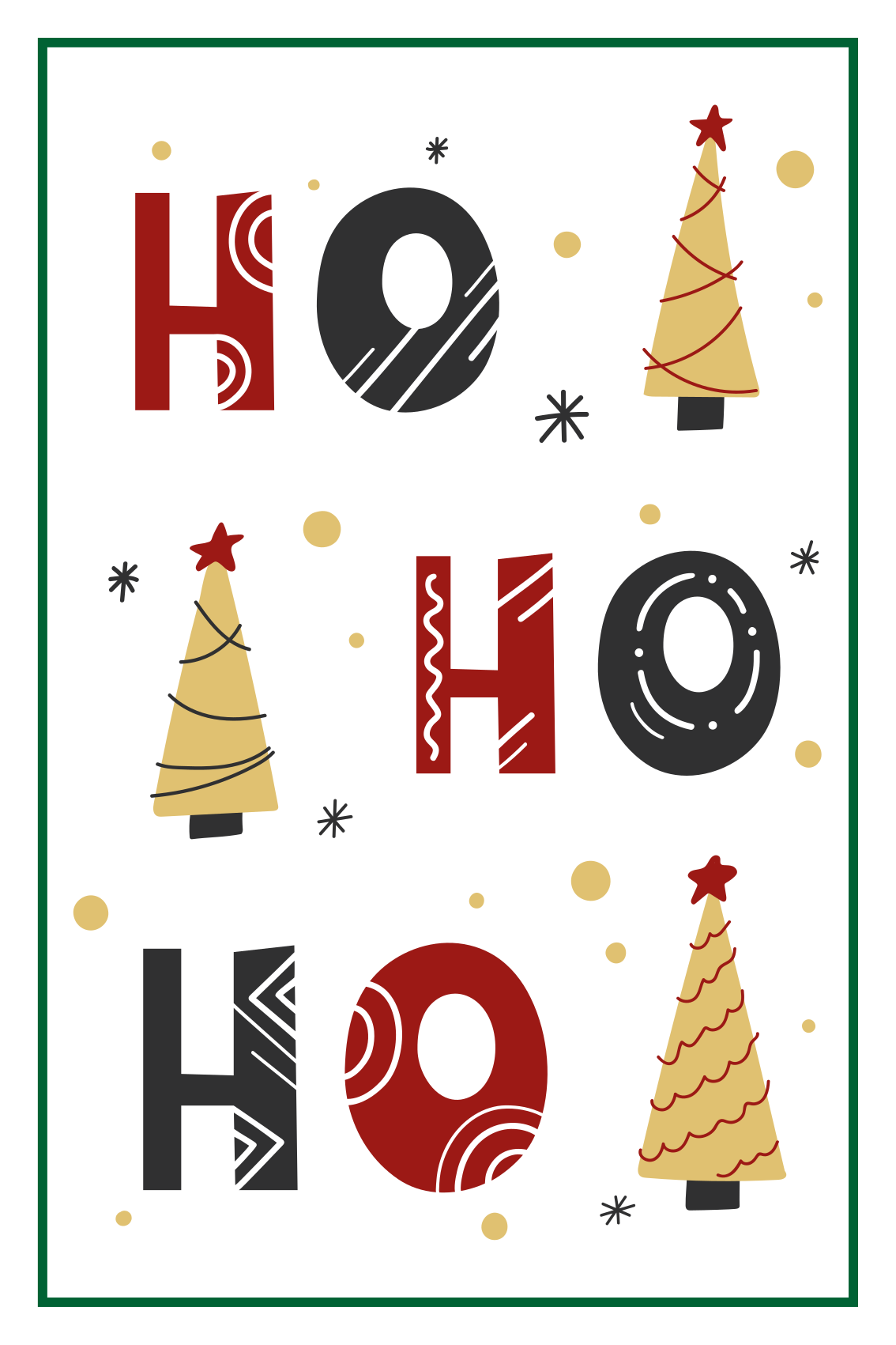 Poster kerstmis ho ho ho kerst tekst ontwerp - TenStickers