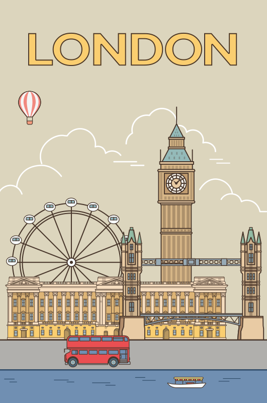Landen poster londen - TenStickers