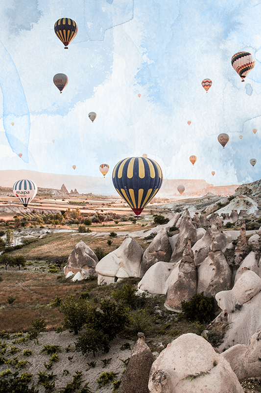Landen poster cappadocië luchtballonnen - TenStickers