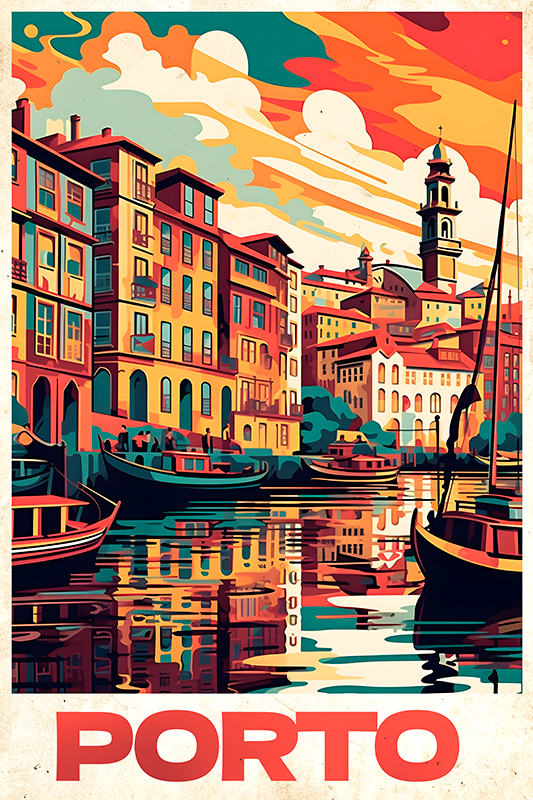 Landen poster oporto vintage poster - TenStickers