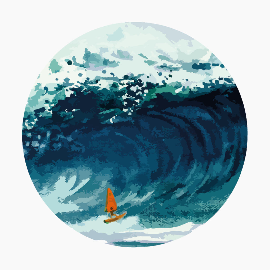 Poster landschap one sportman windsurfer - TenStickers
