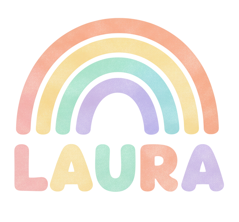 Personaliseerbare poster regenboog met naam - TenStickers