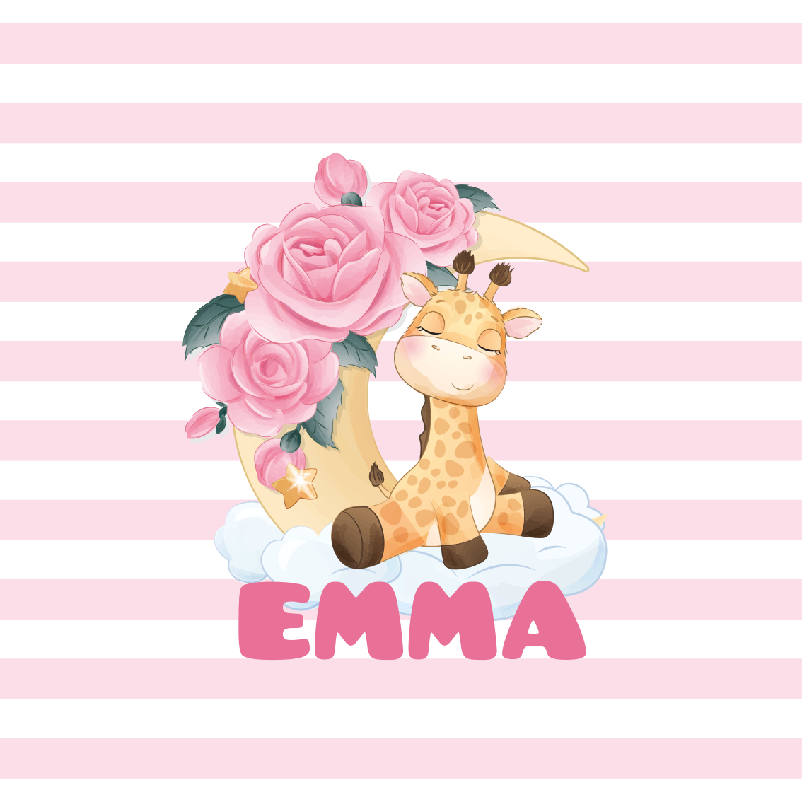 Personaliseerbare poster schattig giraffenportret - TenStickers