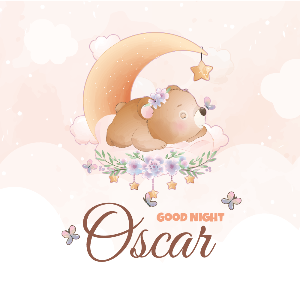 Personaliseerbare poster goede nacht beer - TenStickers