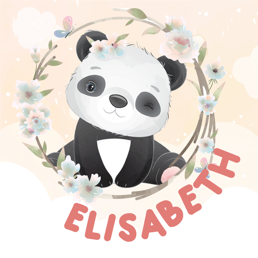 Personaliseerbare poster schattig panda ontwerp - TenStickers