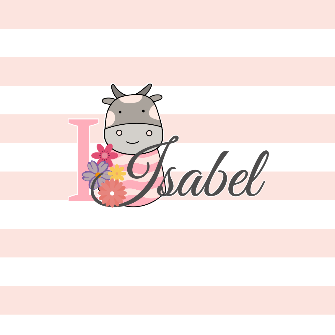 Personaliseerbare poster schattig koe ontwerp - TenStickers