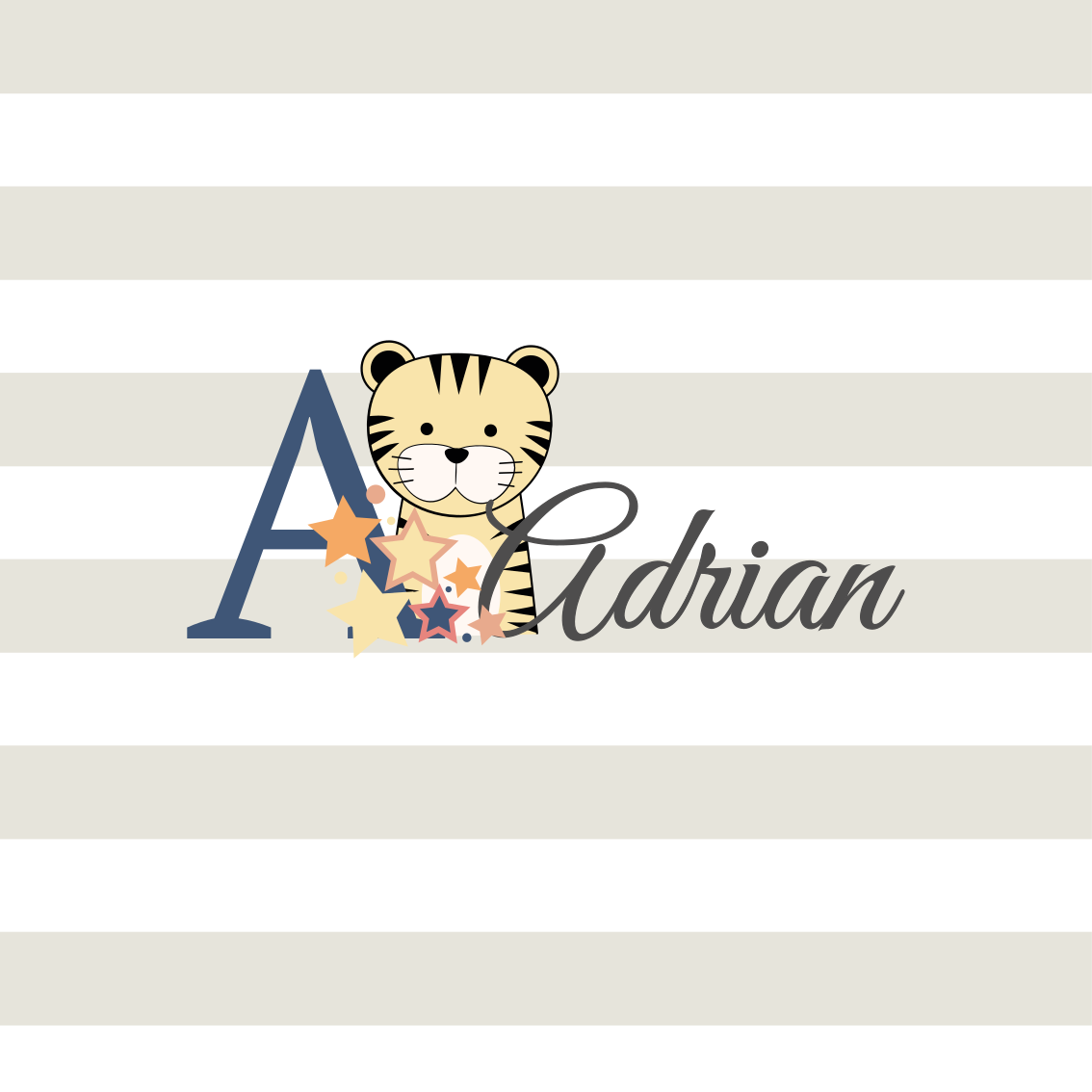 Personaliseerbare poster adrian tiger karakter - TenStickers