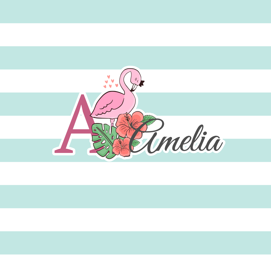 Personaliseerbare poster flamingo detail - TenStickers