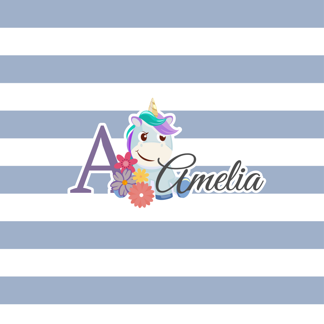 Personaliseerbare poster met een eenhoorn ontwerp - TenStickers
