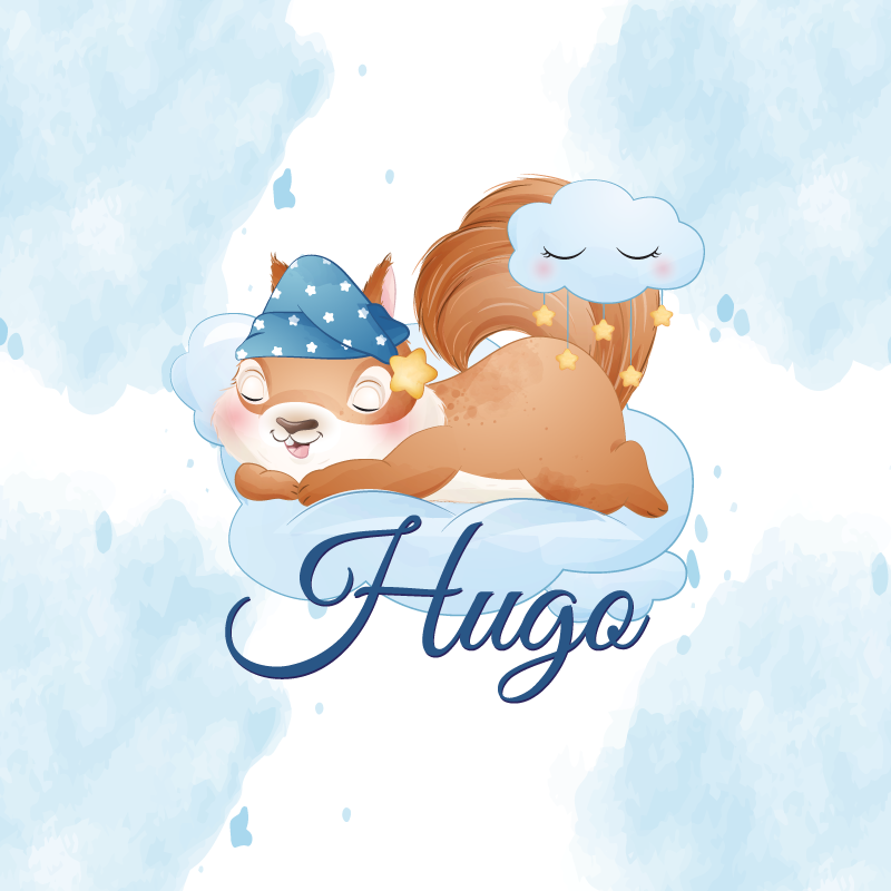 Personaliseerbare poster schattig dromende eekhoorn - TenStickers