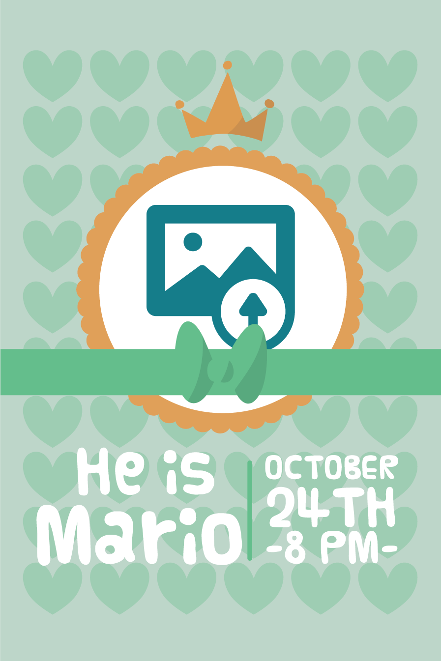 Personaliseerbare poster he is mario - TenStickers