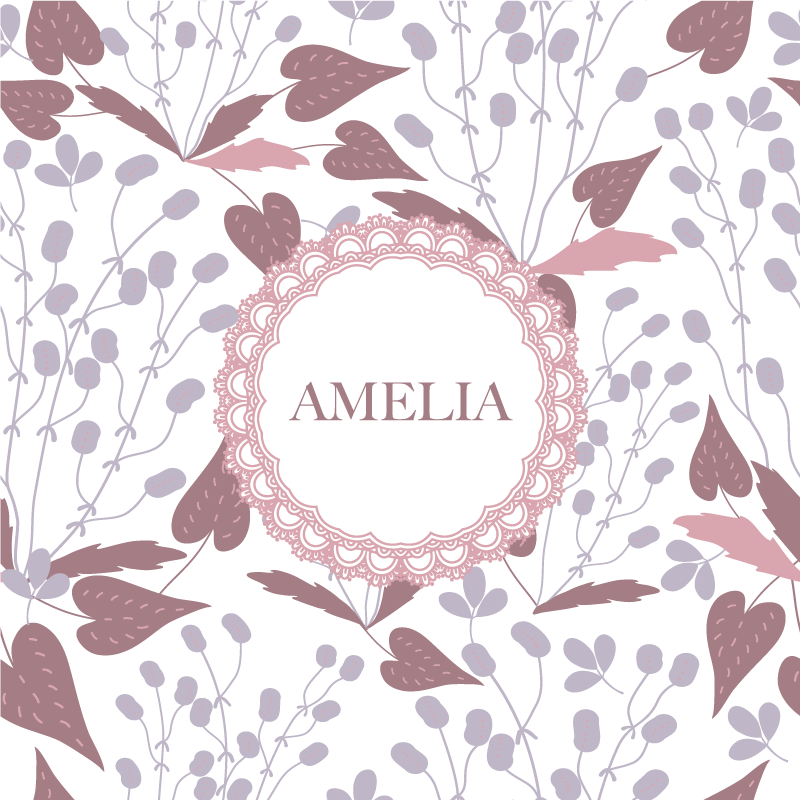 Personaliseerbare poster bloemen naam ontwerp - TenStickers