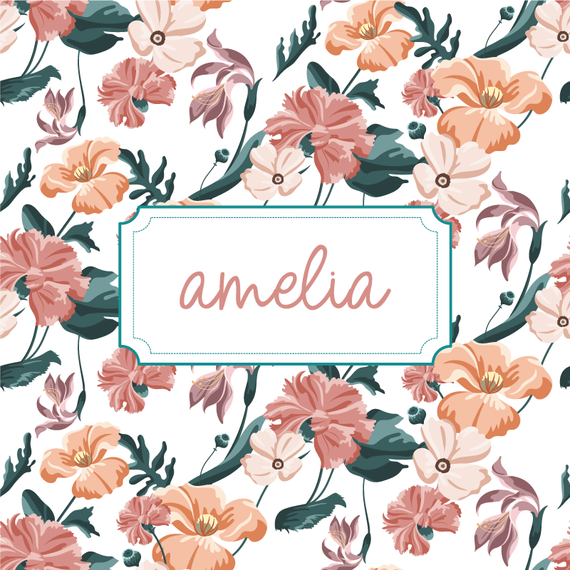 Personaliseerbare poster botanische samenstelling - TenStickers