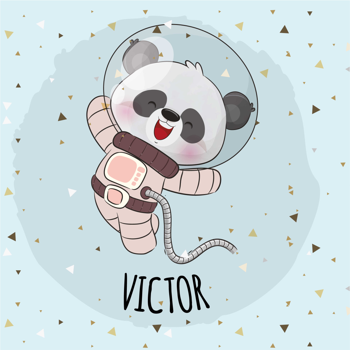Personaliseerbare poster vrolijke ruimte panda - TenStickers