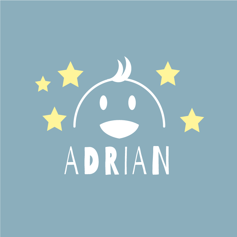 Personaliseerbare poster blij karakter gezicht - TenStickers