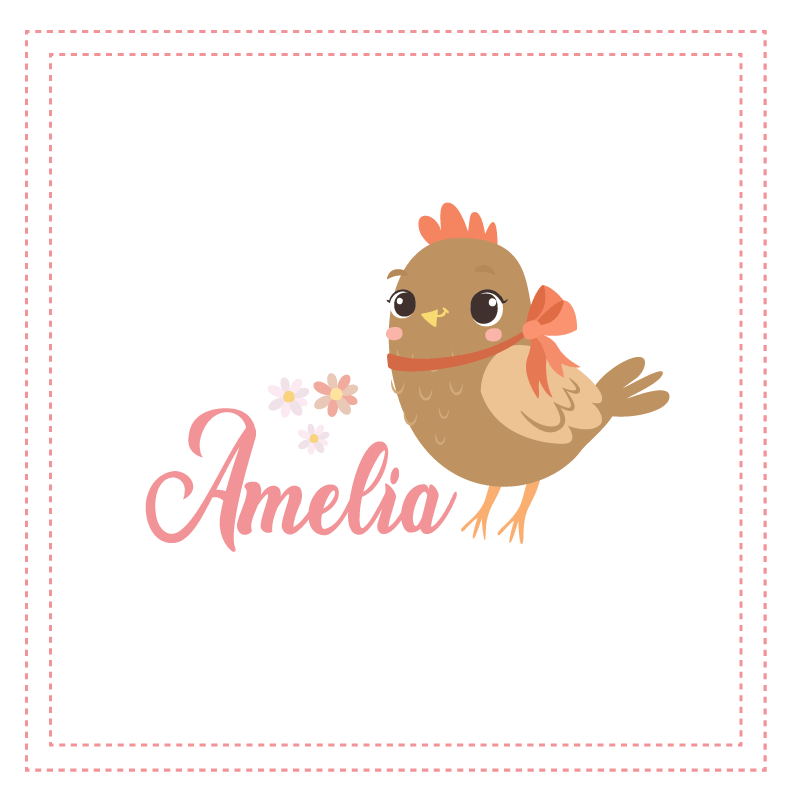 Personaliseerbare poster schattig vogel karakter - TenStickers