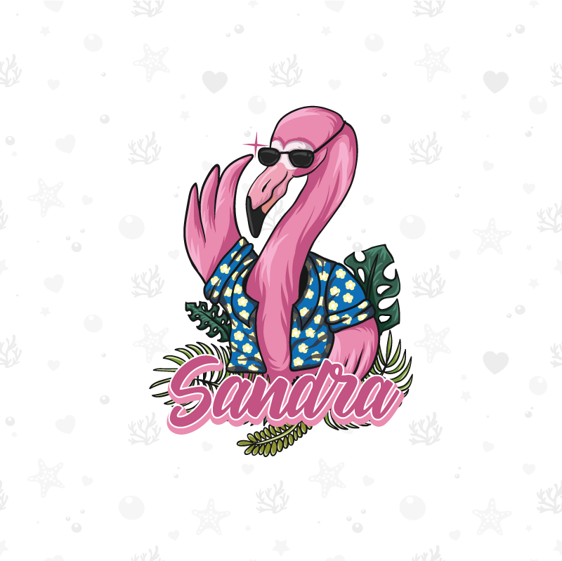 Personaliseerbare poster coole flamingo vibe - TenStickers