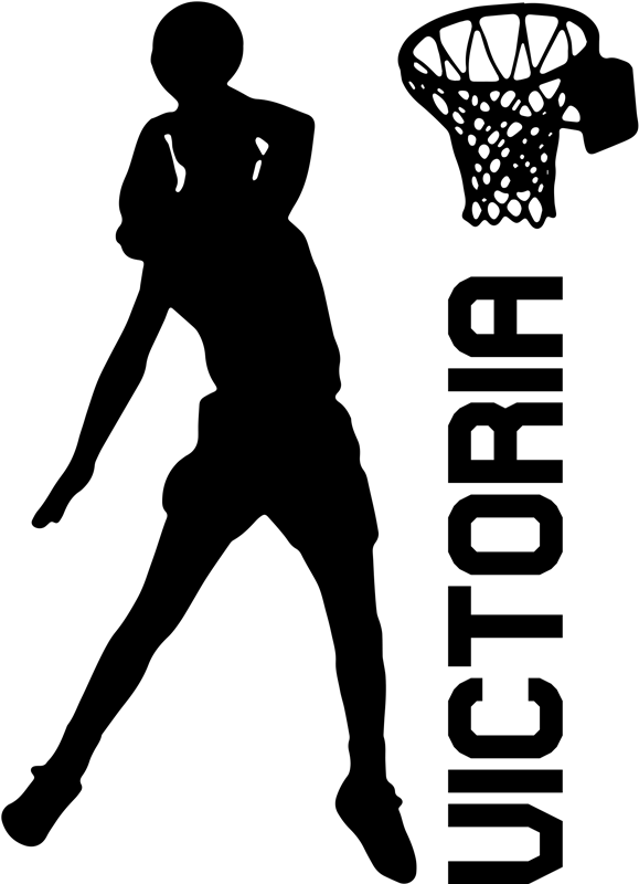 Basketball poster speelster met naam die dunkt - TenStickers