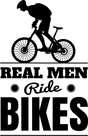 Poster fiets echte mannen fietsen - TenStickers