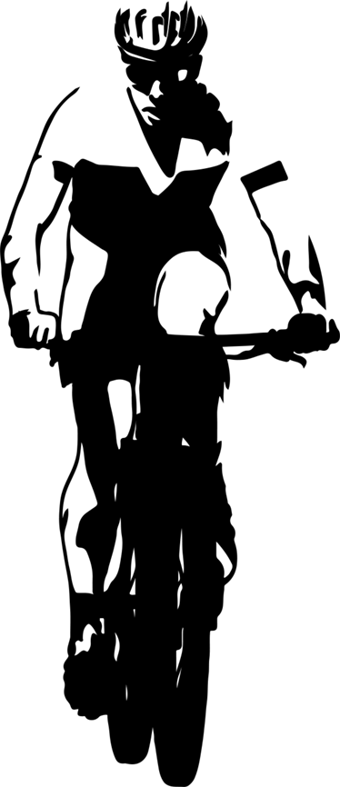 Poster fiets mountainbiker op de weg - TenStickers