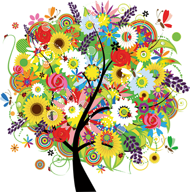 Bomen poster decoratieve boom zomer - TenStickers