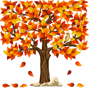 Bomen poster decoratieve herfstvegetatie vinyl - TenStickers