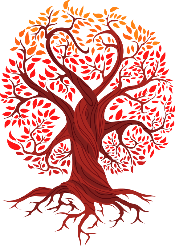 Bomen poster levensboom rood - TenStickers