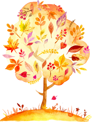 Bomen poster decoratieve herfstboom uit het bos - TenStickers