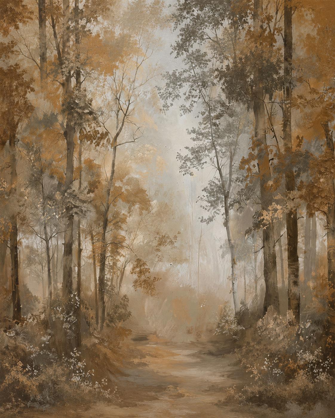 Bomen poster amber herfstgaard - TenStickers