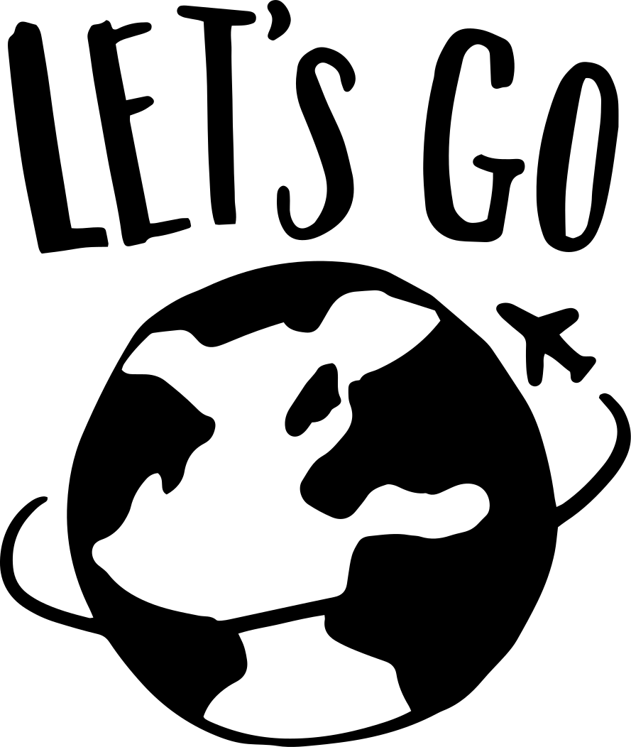 Wereldkaart poster laat ons gaan - TenStickers