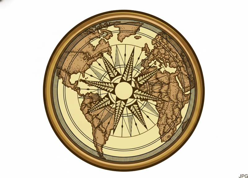 Wereldkaart poster ronde wereldkaart vinyl vloerkleed - TenStickers