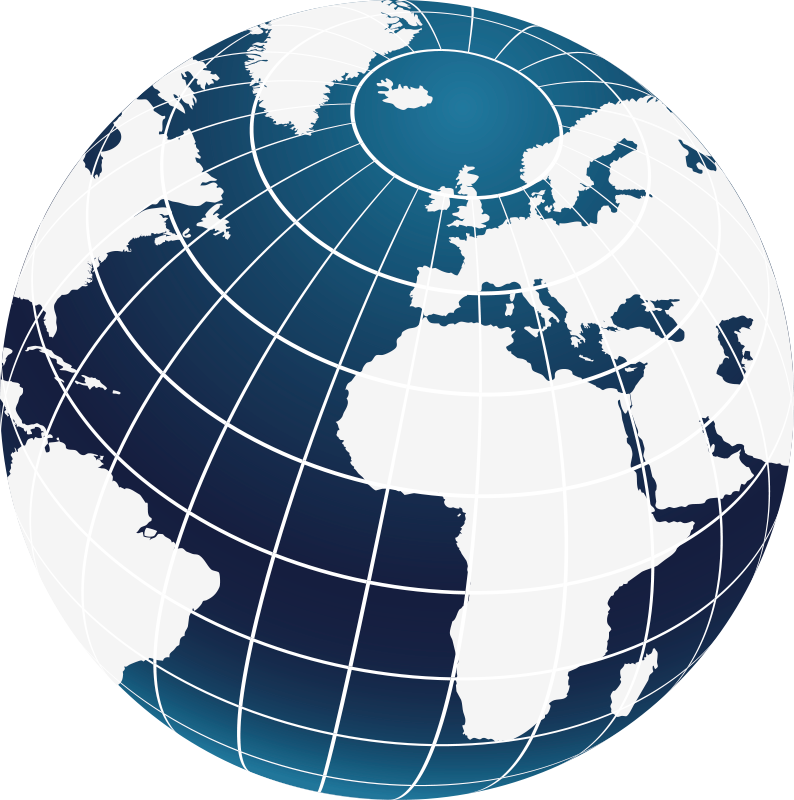 Wereldkaart poster met meridianen - TenStickers