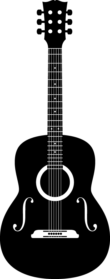 Muziek poster decoratieve akoestische gitaar - TenStickers