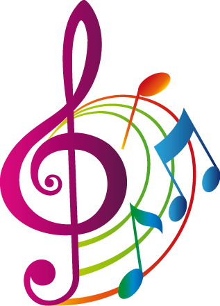 Muziek poster kleurrijke notenbalk decoratie - TenStickers