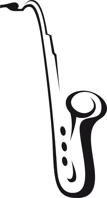 Muziek poster decoratieve sticker saxo dessin - TenStickers