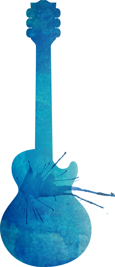 Muziek poster decoratieve spetter gitaar - TenStickers