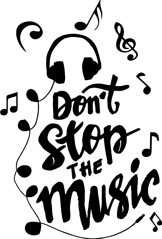 Muziek poster tekst samengesteld uit noten - TenStickers