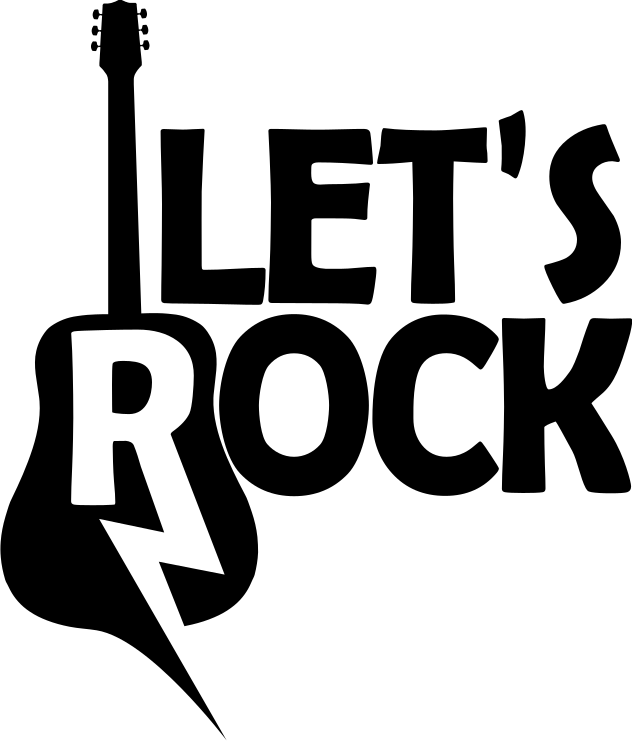 Muziek poster rockmuziek gitaar en tekst - TenStickers