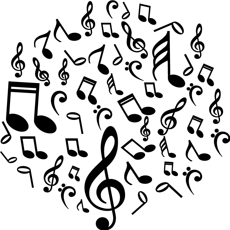 Muziek poster vinilo noten op vinyl - TenStickers