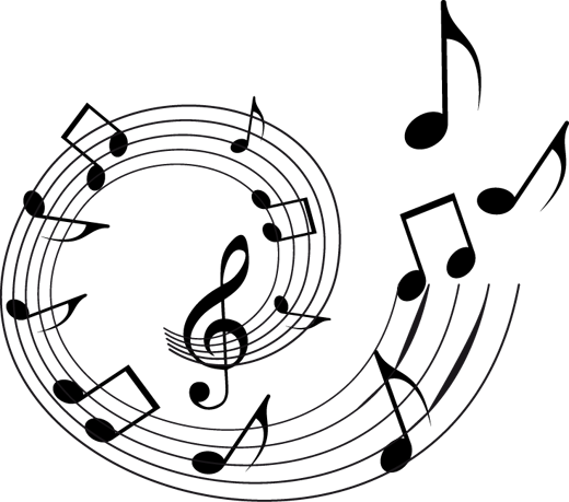 Muziek poster decoratieve spiraal notenbalk - TenStickers