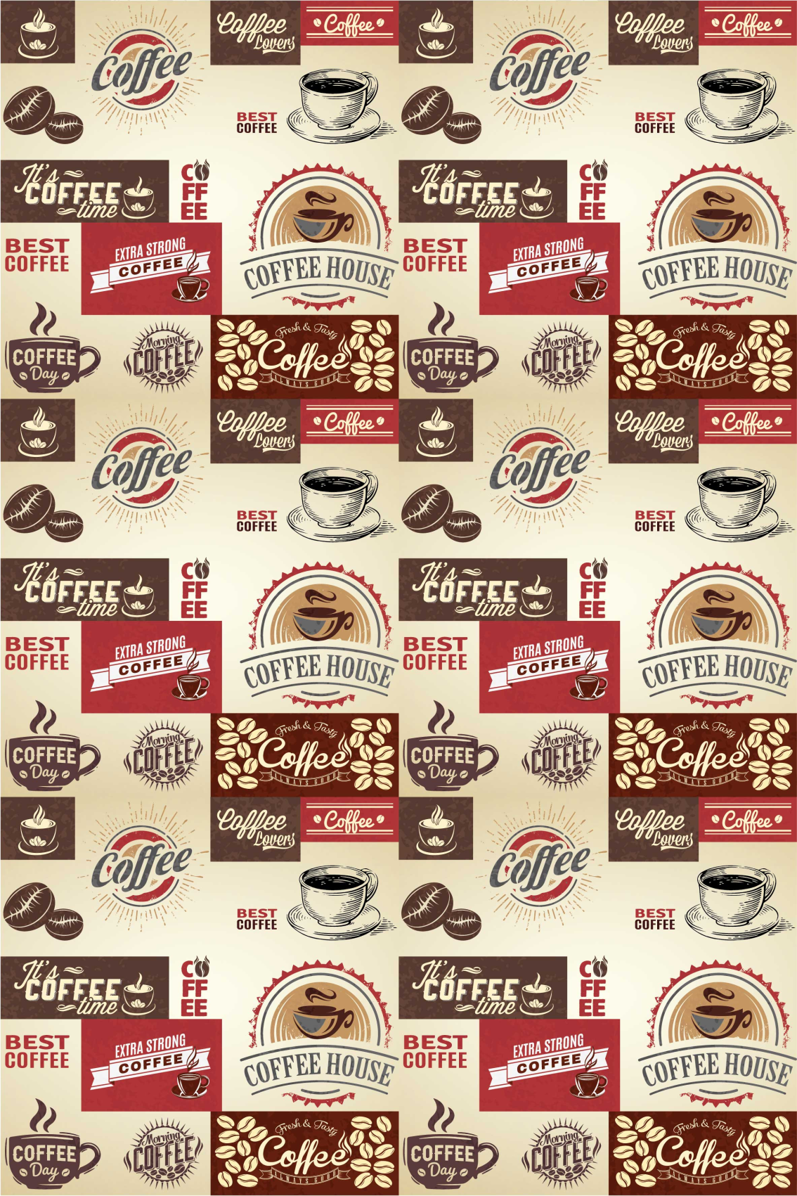 Poster vintage retro koffie - TenStickers