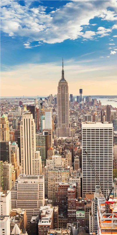 Poster landschap viniel voor deur wolkenkrabber new york - TenStickers