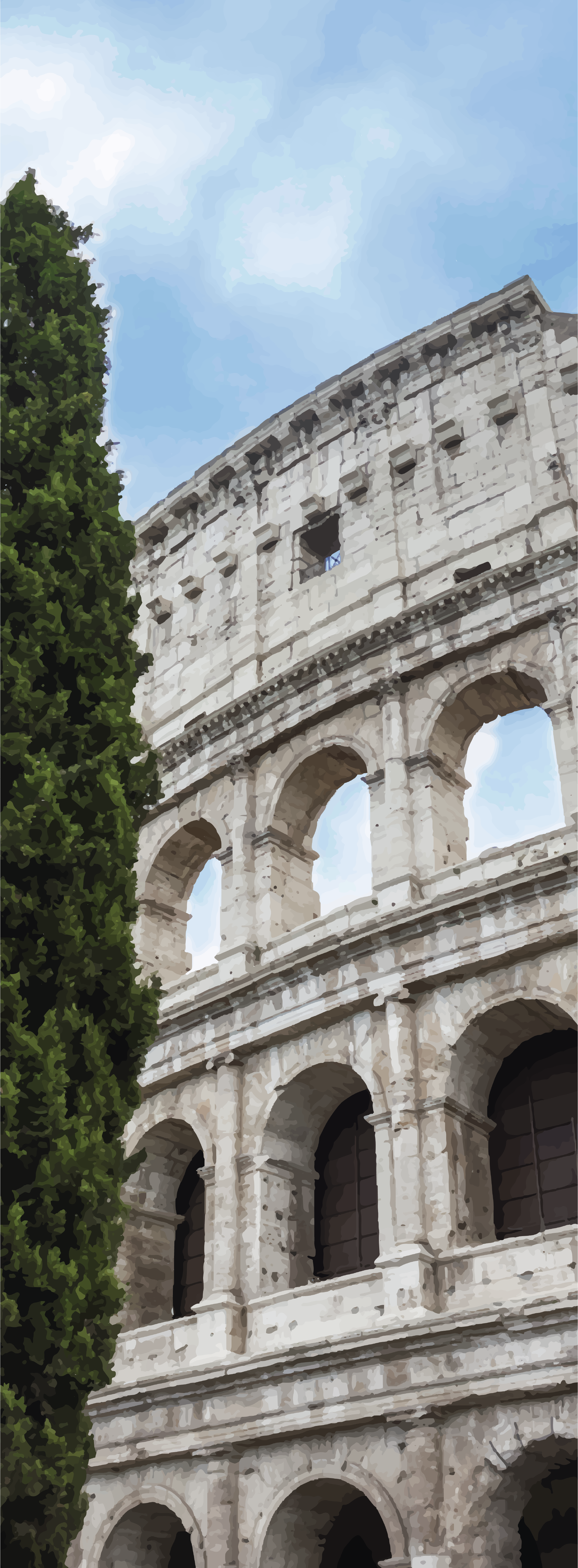 Poster landschap roma - colosseum - TenStickers