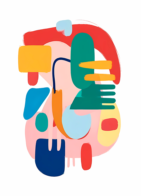 Poster abstract kleurrijke vormen - TenStickers