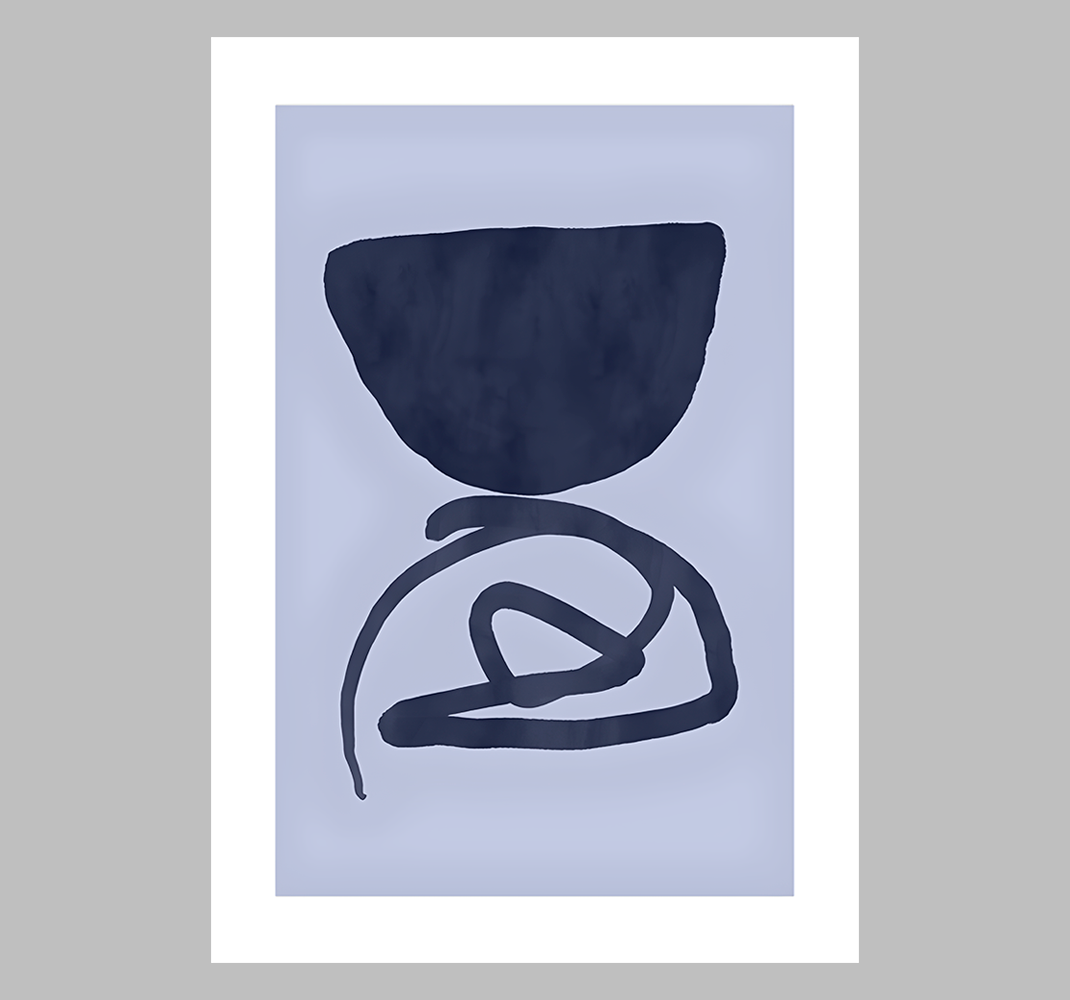 Poster abstract paarse lijst - TenStickers