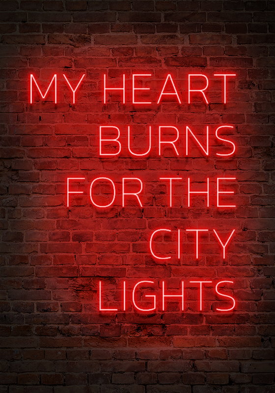 Poster met tekst neon tekst - TenStickers