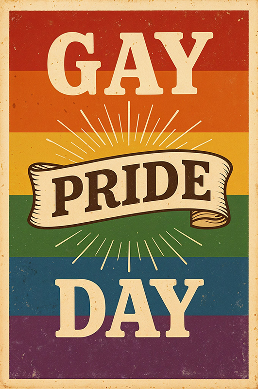 Poster met tekst gay pride dag - TenStickers