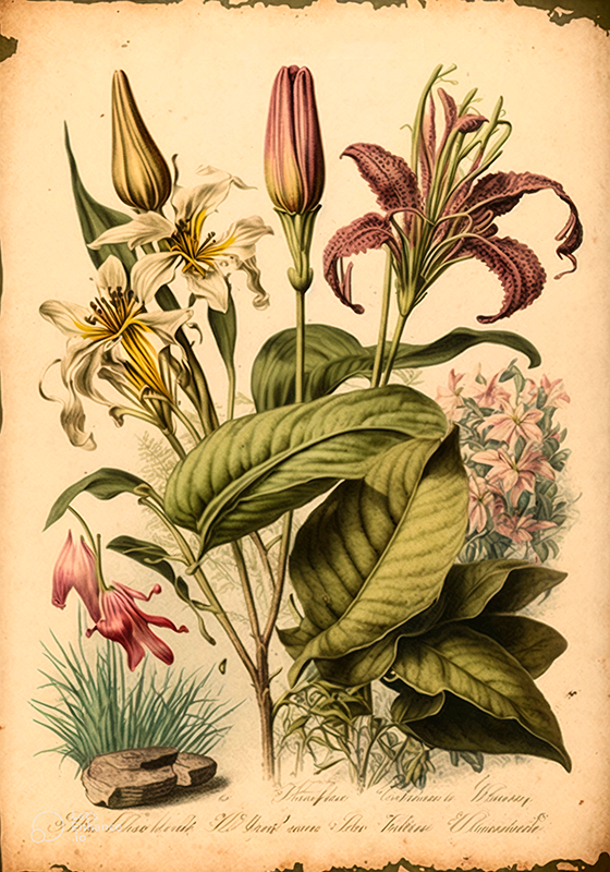 Planten poster vintage botanische print - TenStickers